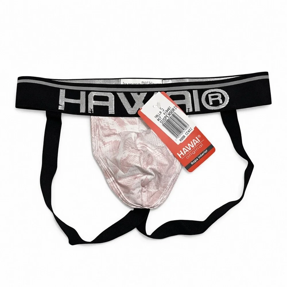 Hawai Small (28-30) Jockstrap Snakeskin Print Pink White Athletic Supporter